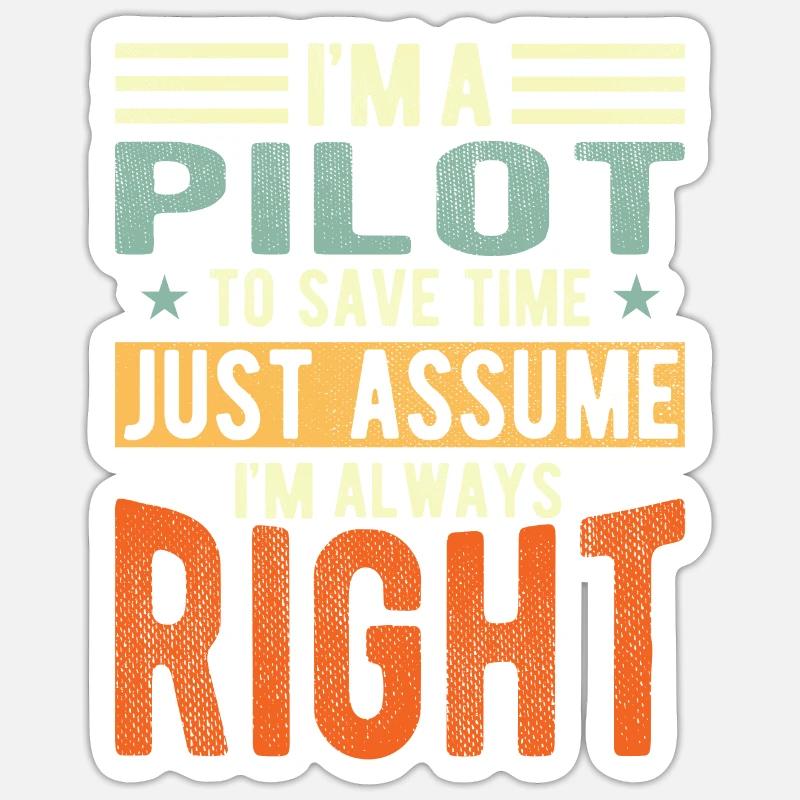 Pilot - Sticker Größe S (10 x 10 cm) - Mattweiß