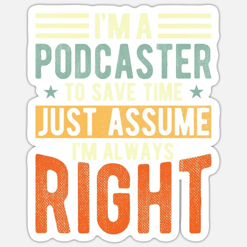 Podcaster - Sticker Größe S (10 x 10 cm) - Mattweiß