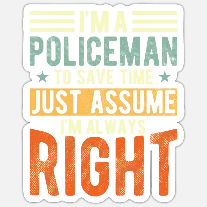 Polizist - Sticker Größe S (10 x 10 cm) - Mattweiß