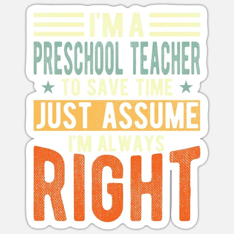 Vorschullehrer - Sticker Größe S (10 x 10 cm) - Mattweiß