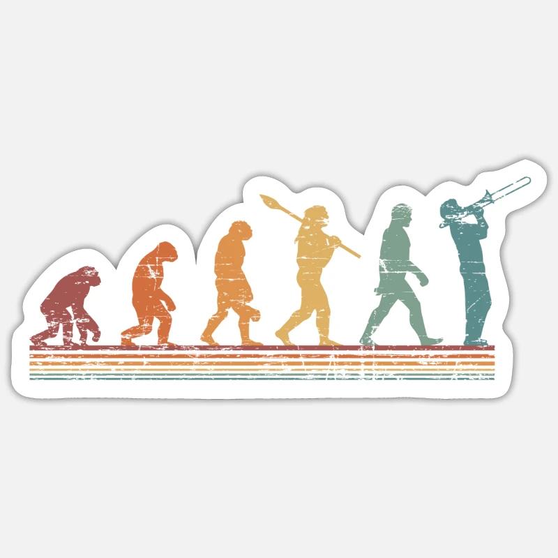 Jazz Music Evolution Jazz Trombone Sticker size S (10 x 10 cm)