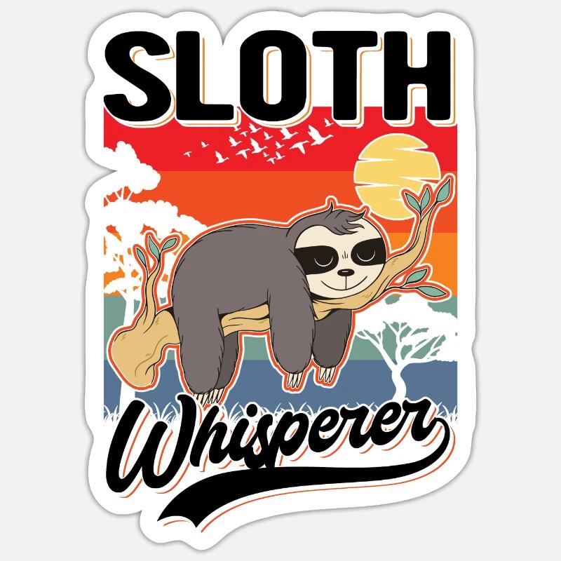Faultier Flüsterer Sloth Whisperer - Sticker size S (10 x 10 cm) - white matte