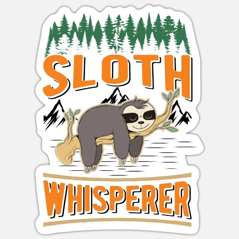Faultier Flüsterer Sloth Whisperer - Sticker Größe S (10 x 10 cm) - Mattweiß