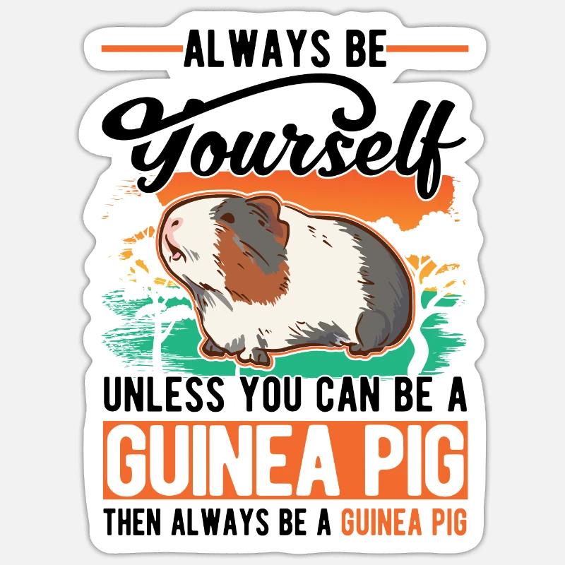 Cochon d’Inde Cadeau Cochon d’Inde - Sticker taille S (10 x 10 cm) - blanc mat
