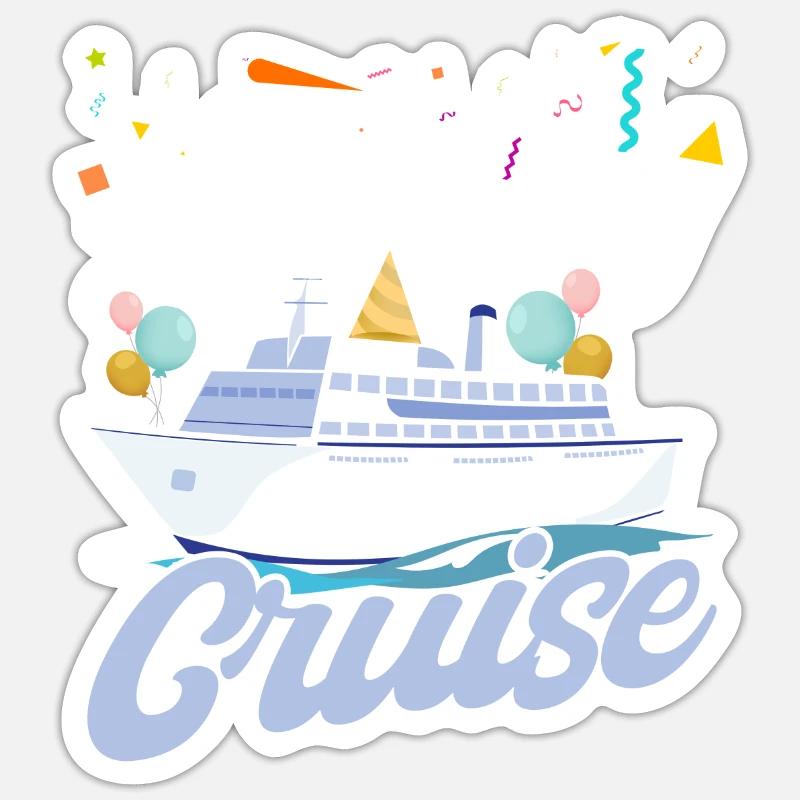Ma croisière d’anniversaire - Sticker taille S (10 x 10 cm) - blanc mat