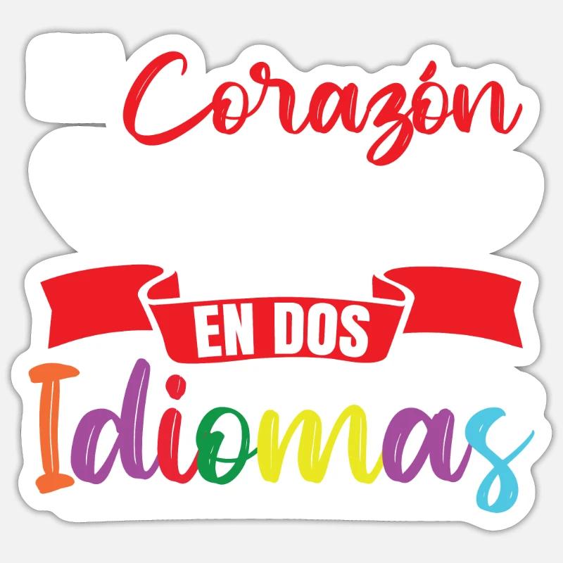 Ecole Professeur d’Espagnol Bilingue - Sticker taille S (10 x 10 cm) - blanc mat