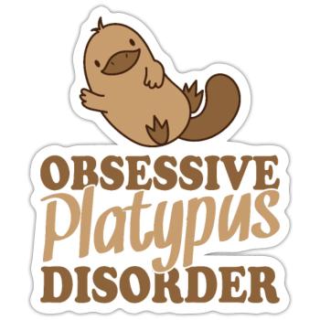 Trouble obsessionnel de l’ornithorynque Schnabeltier - Sticker taille S (10 x 10 cm) - blanc mat - Devant