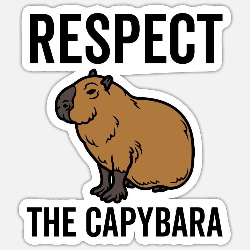 Respektiere das Capybara - Sticker Größe S (10 x 10 cm) - Mattweiß
