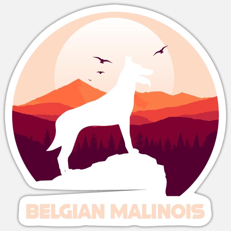 Malinois Belgian Shepherd - Sticker size S (10 x 10 cm) - white matte