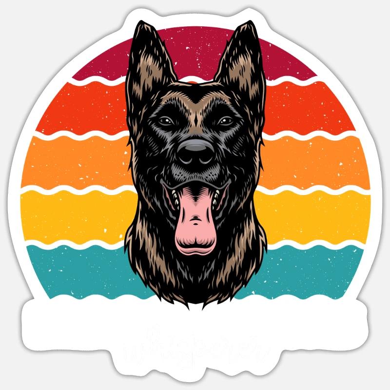 Malinois Belgischer Schäferhund Sticker Größe S (10 x 10 cm)