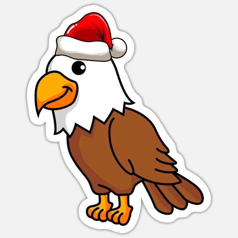 Eagle Comic Noël - Sticker taille S (10 x 10 cm) - blanc mat