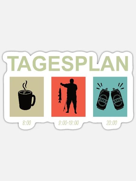 Angler Geschenkidee Hobby Angeln - Sticker Größe S (10 x 10 cm) - Mattweiß