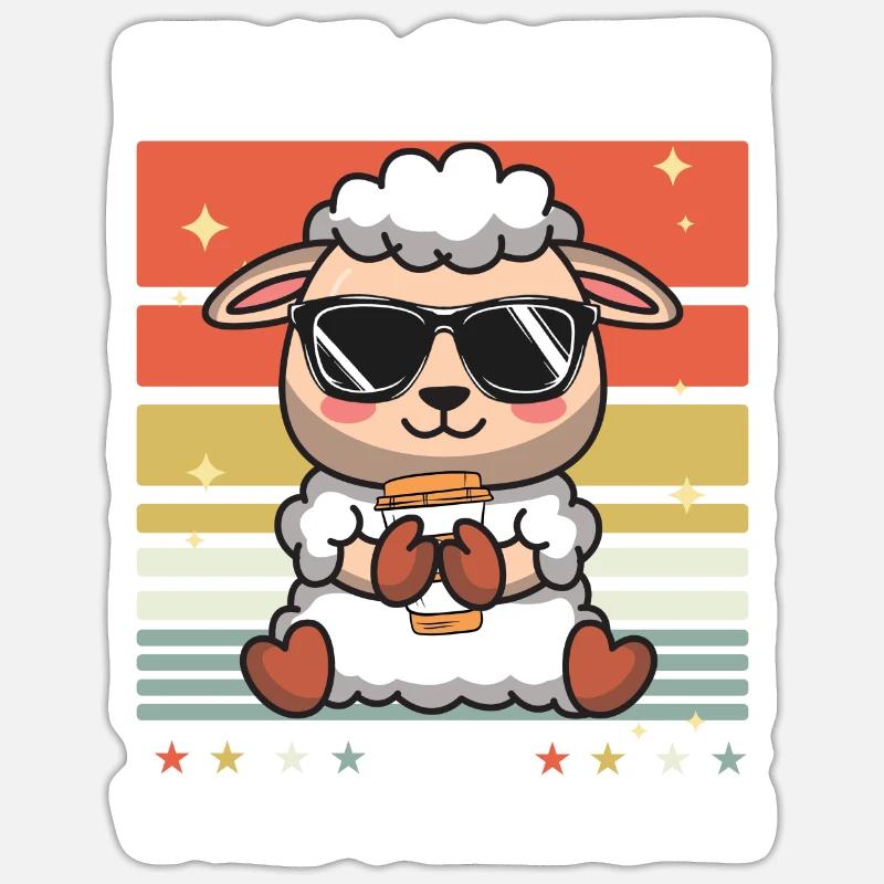 Sheep funny Sticker size S (10 x 10 cm)