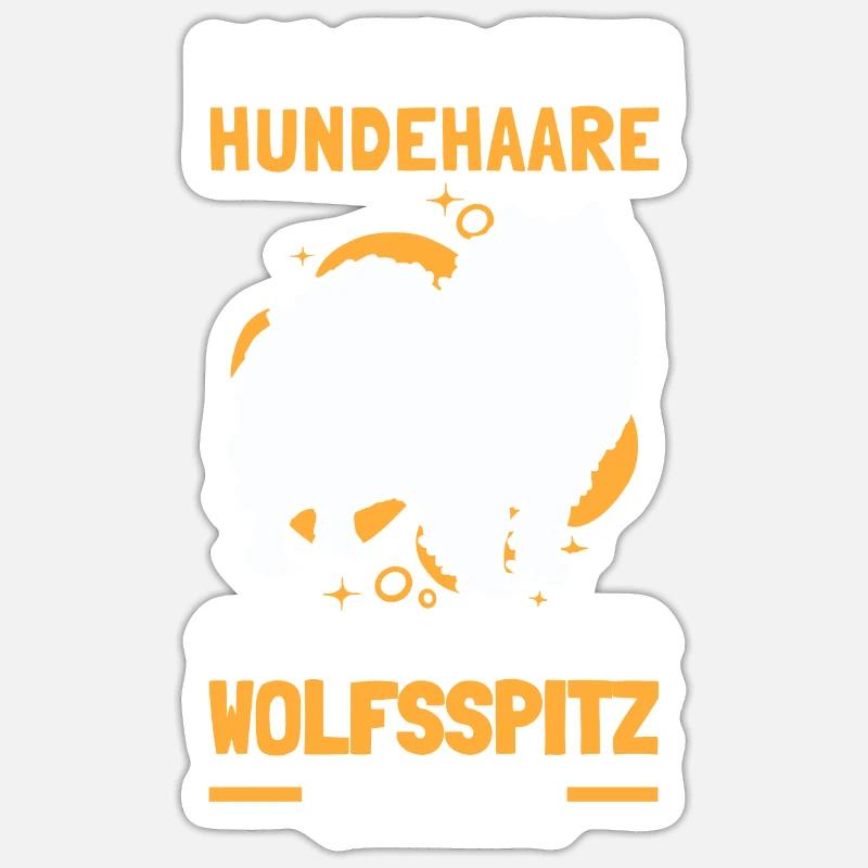 Wolfsspitz Glitzer deutscher Spitz Keeshond - Sticker Größe S (10 x 10 cm) - Mattweiß