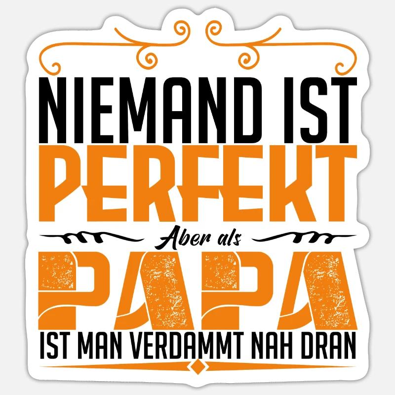 perfekt dad - Sticker Größe S (10 x 10 cm) - Mattweiß