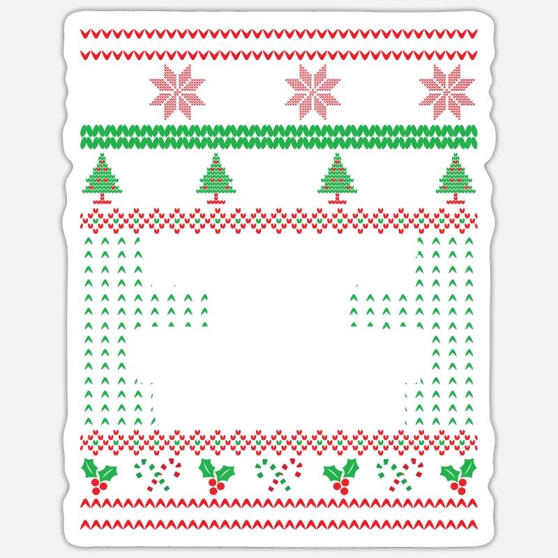 Das ist mein hässlicher Weihnachtspullover - Sticker Größe S (10 x 10 cm) - Mattweiß