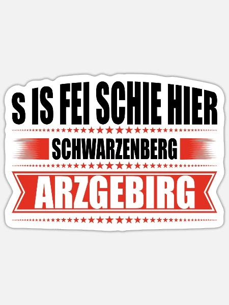 Erzgebirge Heimat Schwarzenberg - Sticker Größe S (10 x 10 cm) - Mattweiß