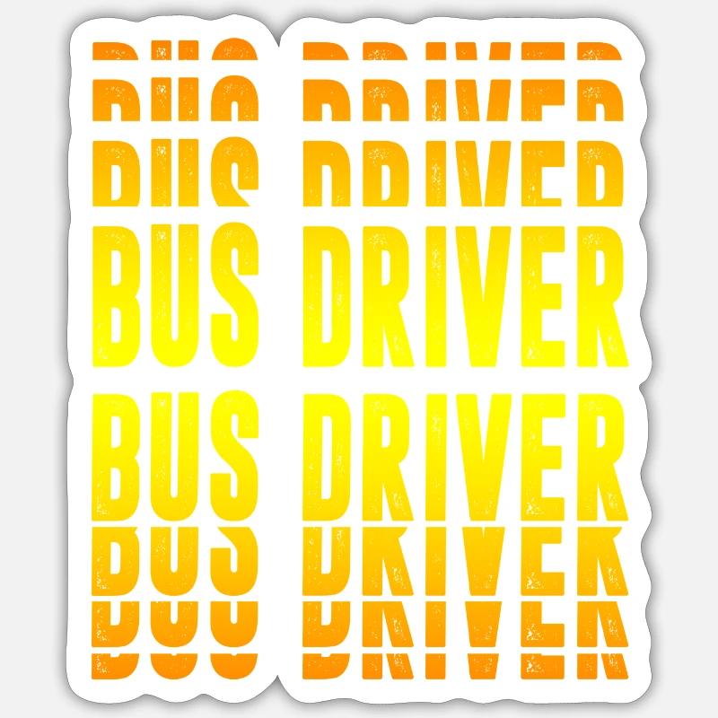 Bus driver design - Sticker size S (10 x 10 cm) - white matte