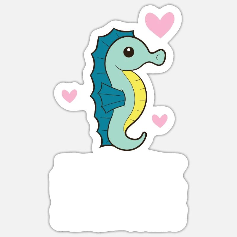 Nur ein Junge, der Seepferdchen liebt Sticker Größe S (10 x 10 cm)