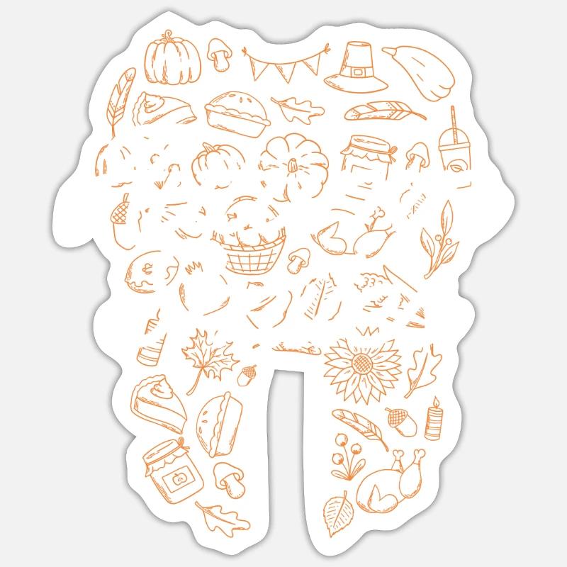 Automne Sourit Dentiste Tech Citrouille - Sticker taille S (10 x 10 cm) - blanc mat