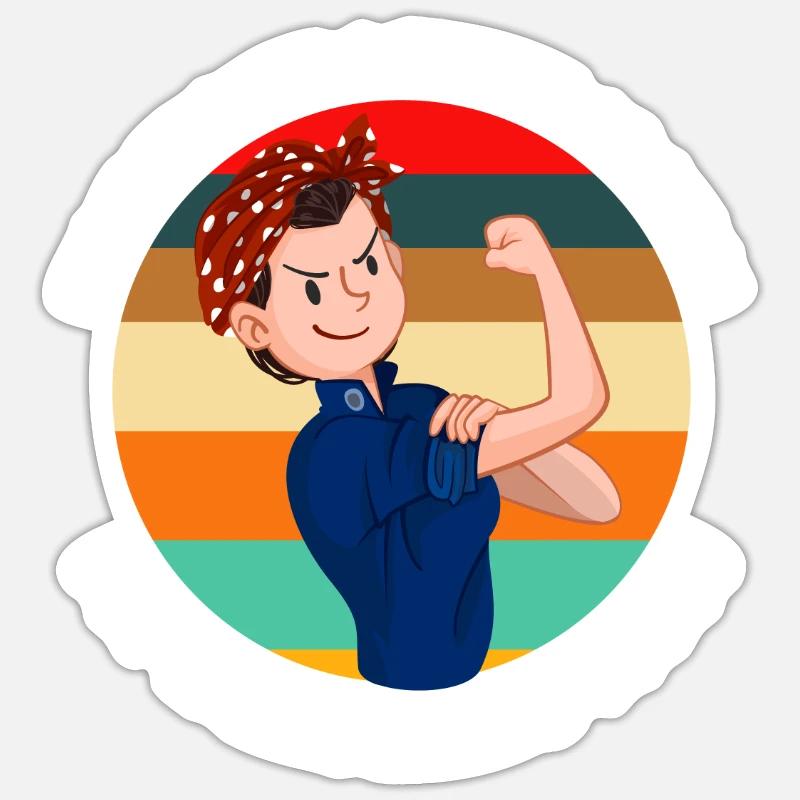 Maman de lutte - Sticker taille S (10 x 10 cm) - blanc mat
