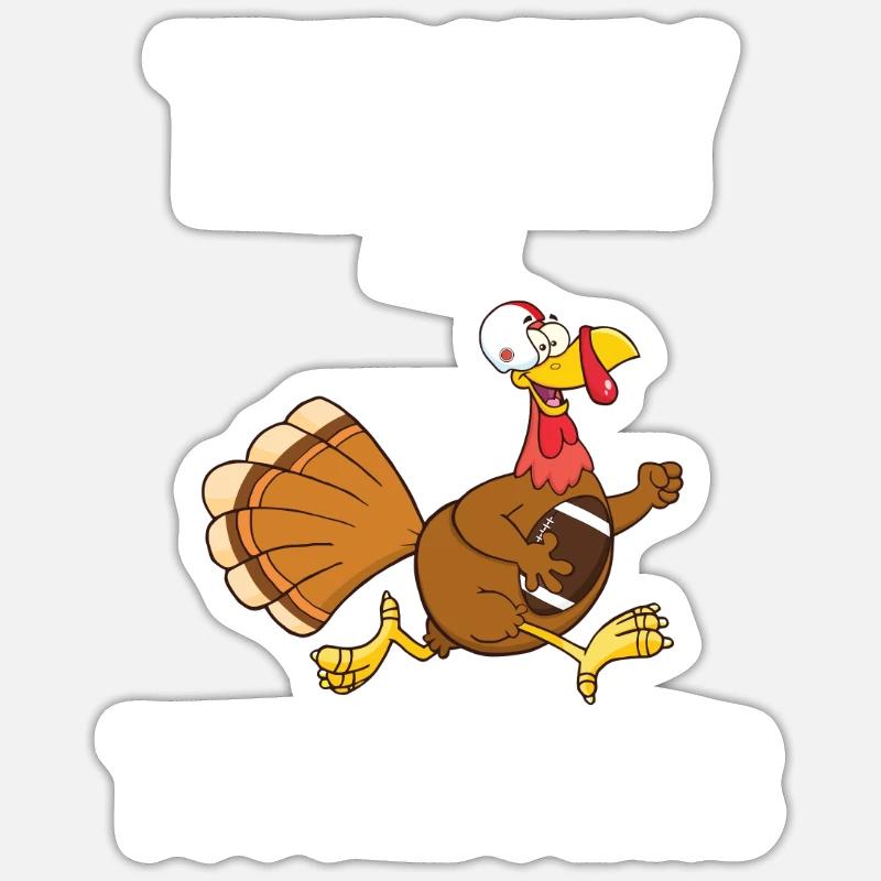 Turkey and Touchdowns Sticker size S (10 x 10 cm)
