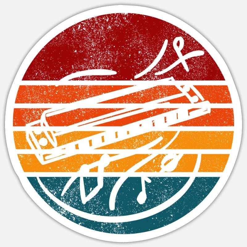 Harpe Blues - Sticker taille S (10 x 10 cm) - blanc mat