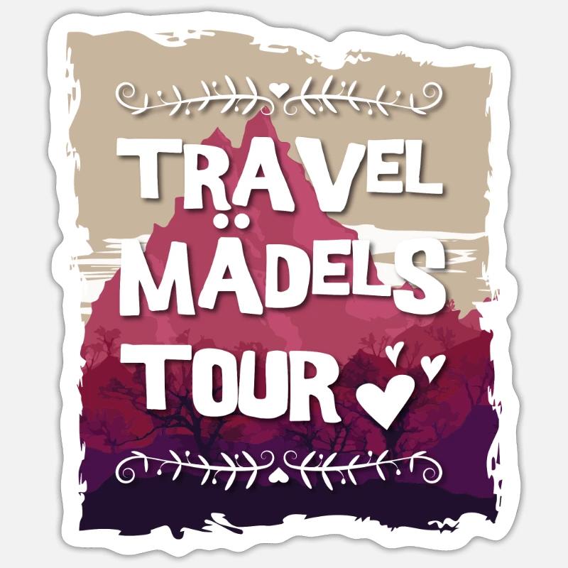 Travel Mädels Tour - Sticker Größe S (10 x 10 cm) - Mattweiß