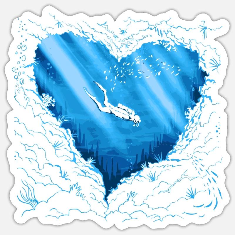 Plongeur plongeur plongeur - Sticker taille S (10 x 10 cm) - blanc mat