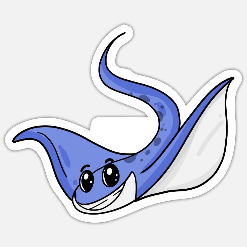 Stingray - Sticker size S (10 x 10 cm) - white matte