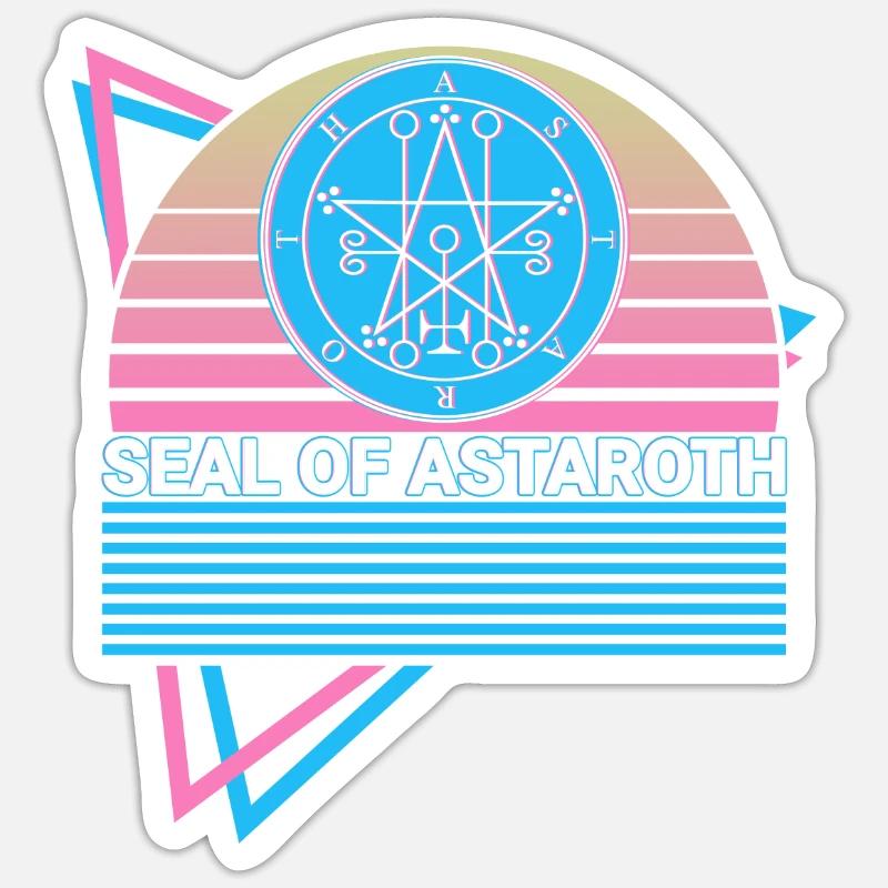 Sceau d’Astaroth Sigil Retro - Sticker taille S (10 x 10 cm) - blanc mat