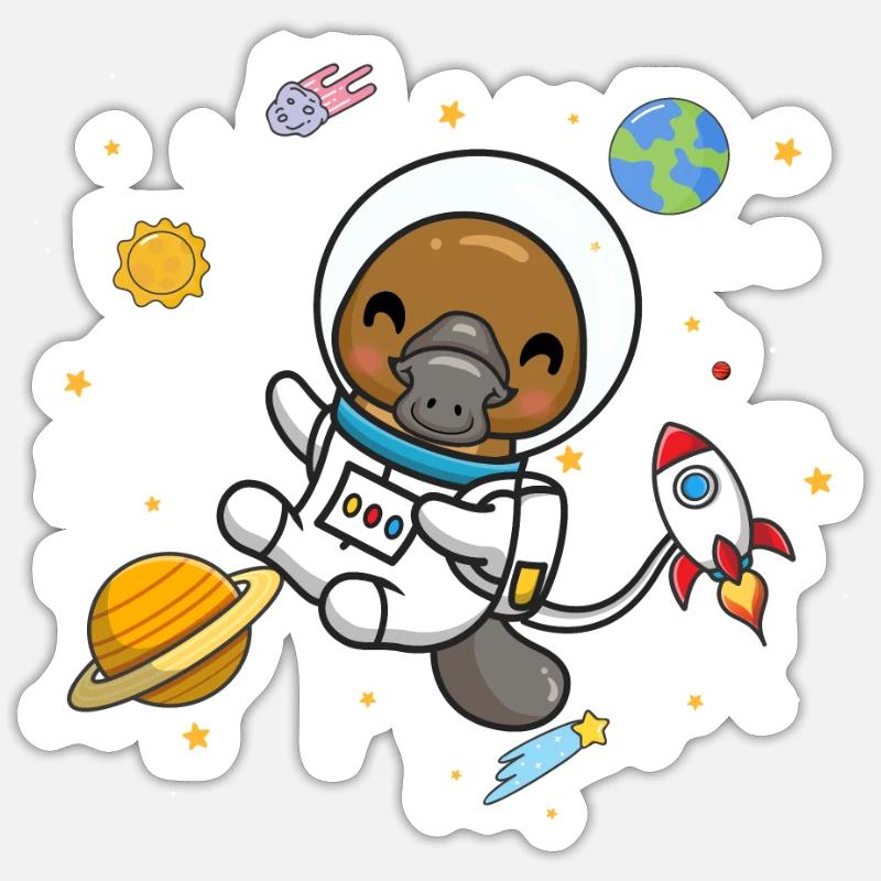 Ornithorynque Sticker taille S (10 x 10 cm)