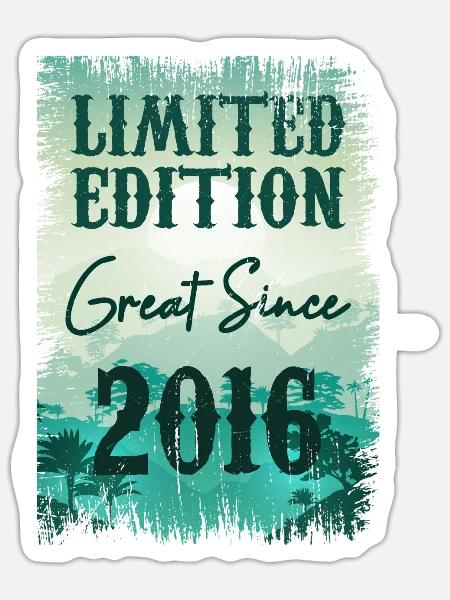 Einzigartig seit 2016 - Sticker Größe S (10 x 10 cm) - Mattweiß