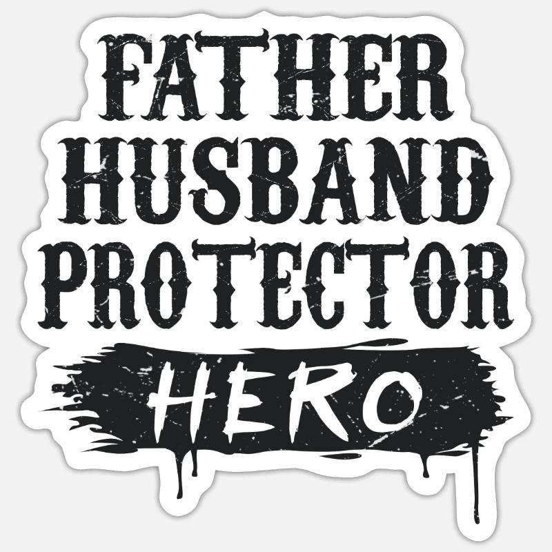 Vater Ehemann Beschützer Held | Geschenk Sticker Größe S (10 x 10 cm)