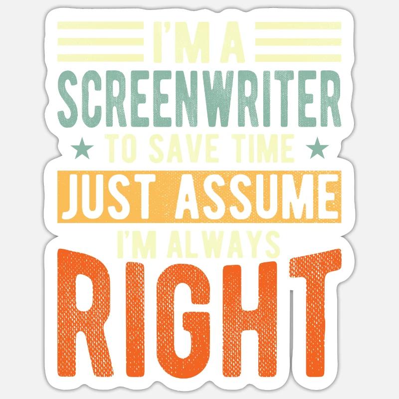 Scénariste - Sticker taille S (10 x 10 cm) - blanc mat
