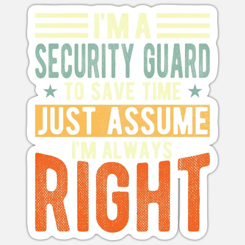 Sicherheitsbeamter - Sticker Größe S (10 x 10 cm) - Mattweiß