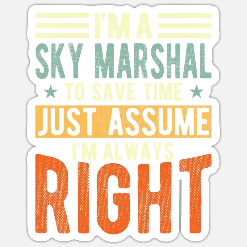 Sky Marschall - Sticker Größe S (10 x 10 cm) - Mattweiß