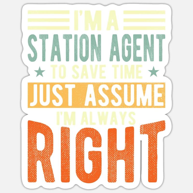 Station Agent - Sticker taille S (10 x 10 cm) - blanc mat