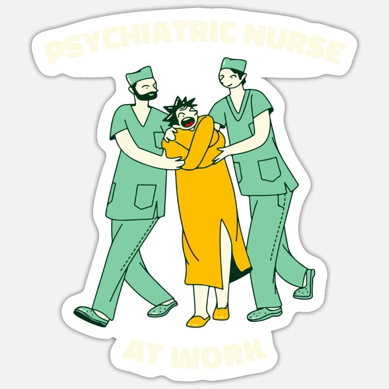 Krankenschwester - Sticker Größe S (10 x 10 cm) - Mattweiß