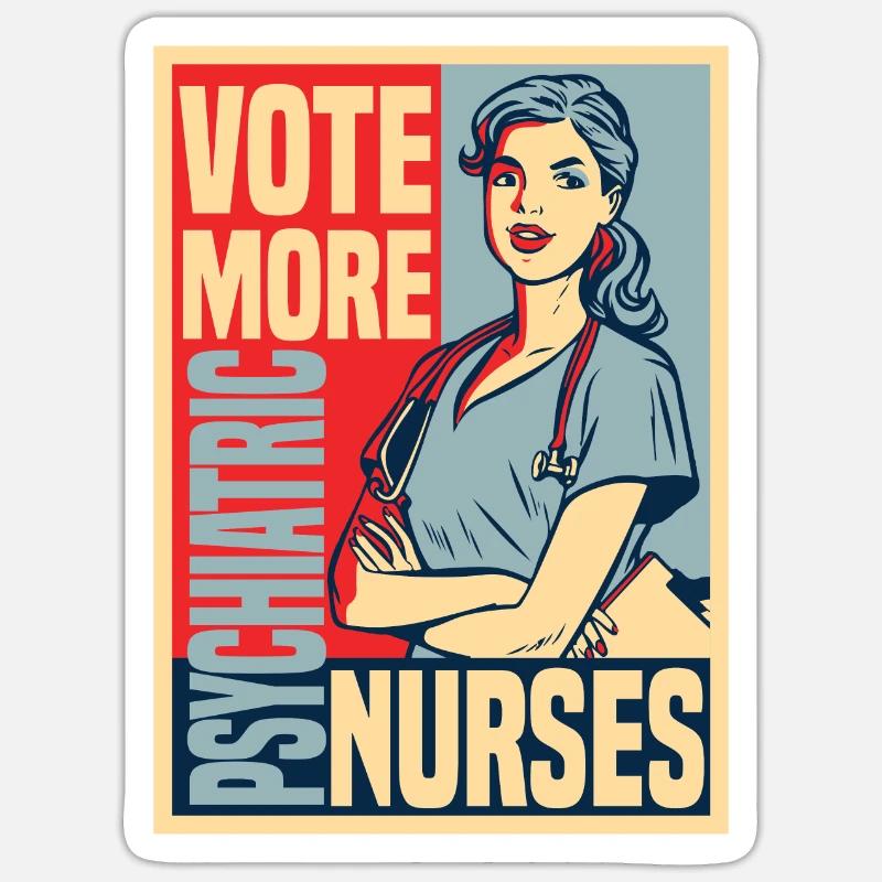 Krankenschwester - Sticker Größe S (10 x 10 cm) - Mattweiß