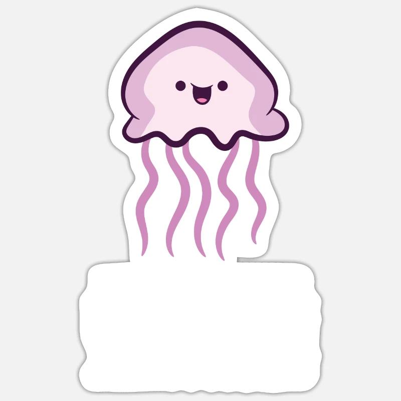 Nur ein Mädchen, das Quallen liebt - Sticker Größe S (10 x 10 cm) - Mattweiß