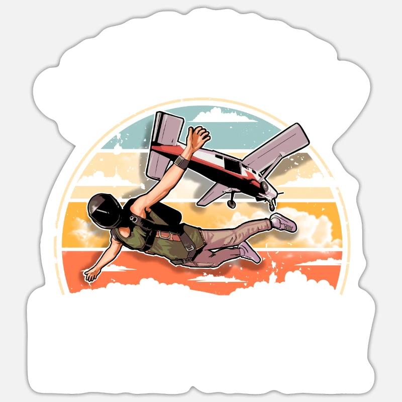 Skydiving Parachuting Parachute - Sticker size S (10 x 10 cm) - white matte
