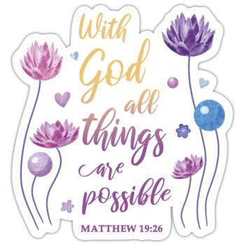 Religious Quote Christian Gift - Sticker size S (10 x 10 cm) - white matte - Front