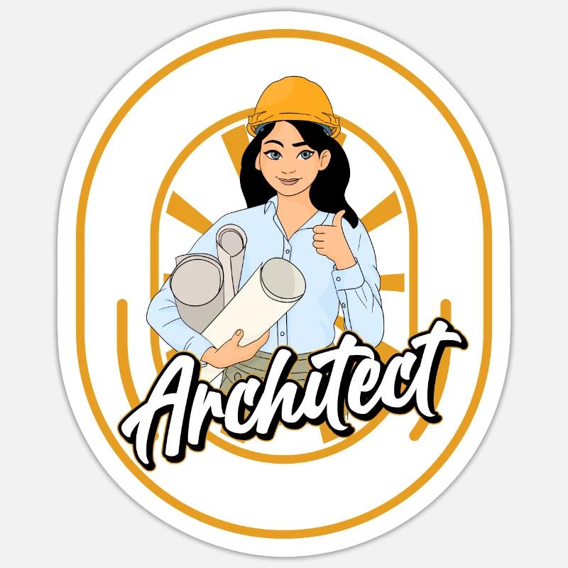 Architecture d’architecte drôle Sticker taille S (10 x 10 cm)