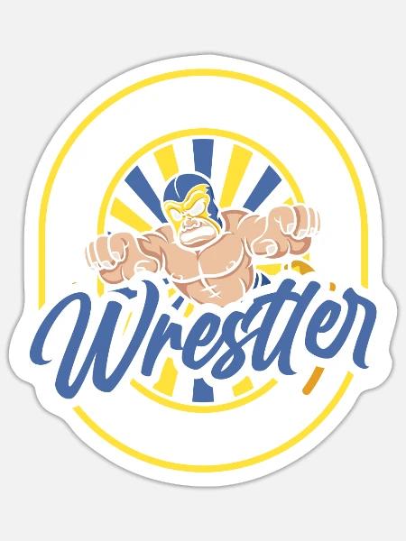 Wrestling Wrestler Humor - Sticker Größe S (10 x 10 cm) - Mattweiß