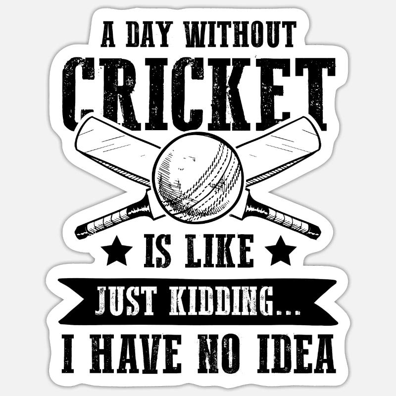 Équipe de cricket - Sticker taille S (10 x 10 cm) - blanc mat