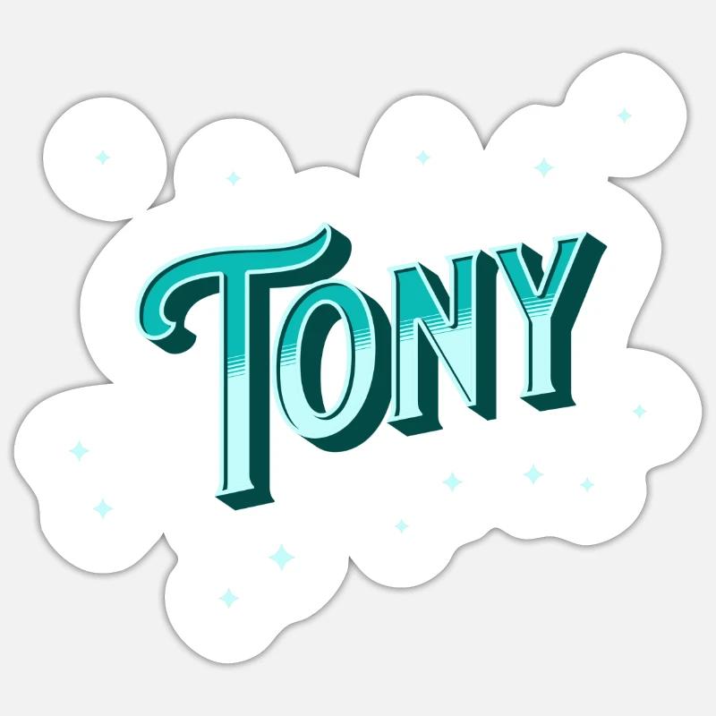 Tony name personalized - Sticker size S (10 x 10 cm) - white matte