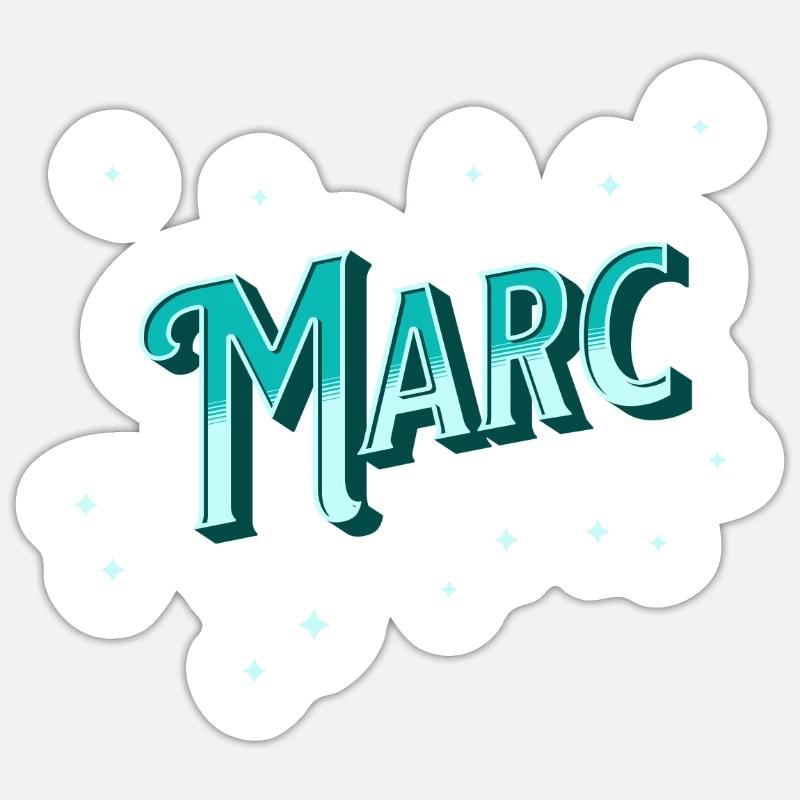 Marc name personalized - Sticker size S (10 x 10 cm) - white matte