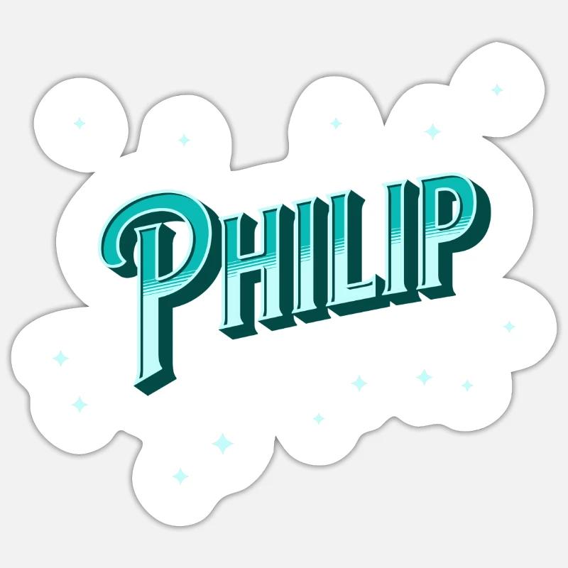 Philip Name Personalized - Sticker size S (10 x 10 cm) - white matte