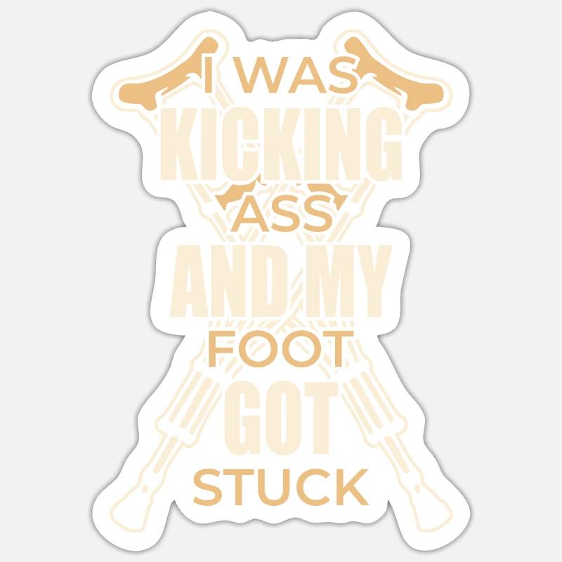 Get well Broken foot Broken bone Sticker size S (10 x 10 cm)